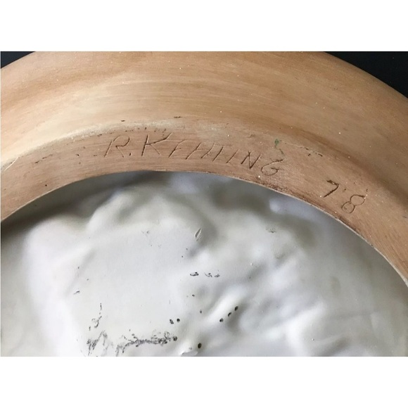 Vintage 1978 Bossons Reproduction The Arrival Ceramic Art Signed Rustic Western - Picture 5 of 5